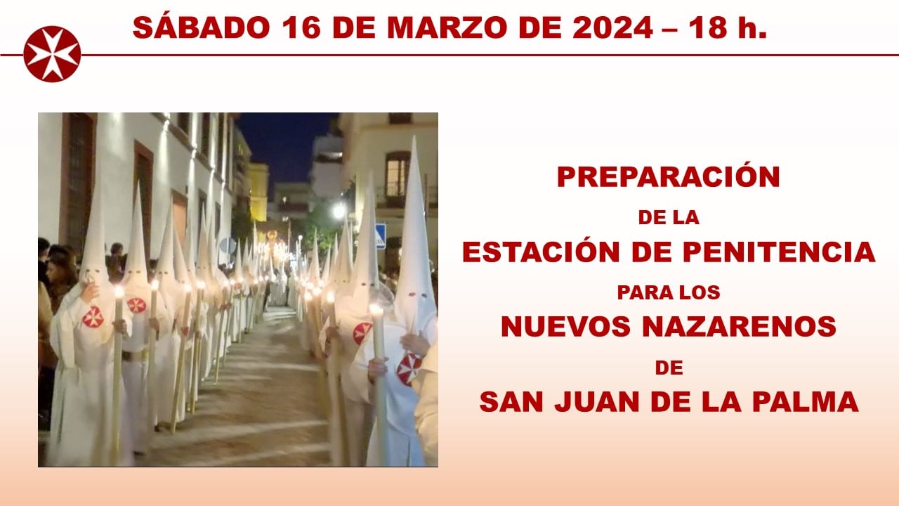 Preparación de la Estación de Penitencia para los nuevos nazarenos